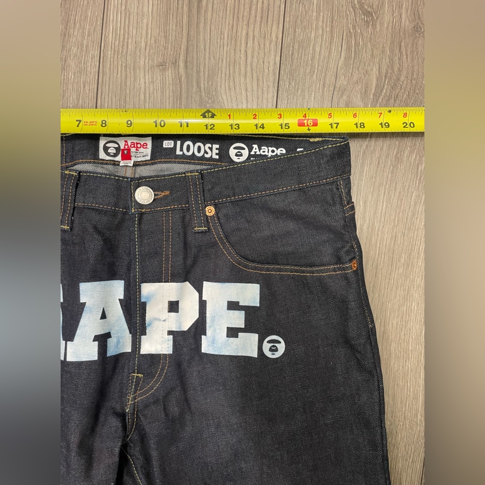 AAPE A Bathing Ape Bape Loose Denim Jeans Mens Sz 34X31 - Picture 8 of 15